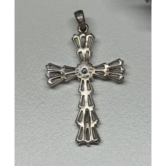925 STERLING SILVER CZ CROSS - Picture 3 of 6
